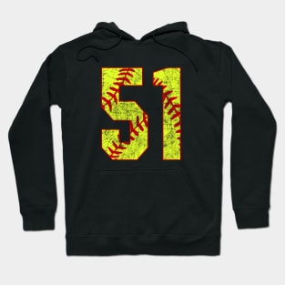 Fastpitch Softball Number 51 #51 Softball Shirt Jersey Uniform Favorite Player Biggest Fan Hoodie